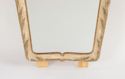 Italian Painted Carved and Gilded Wood Mirror circa 1940