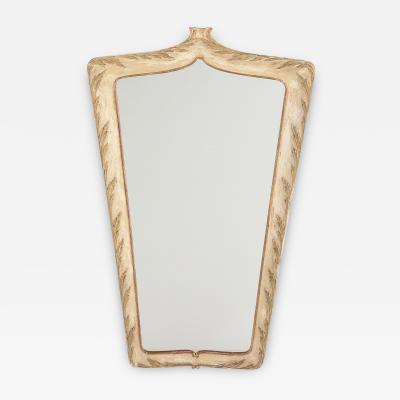 Italian Painted Carved and Gilded Wood Mirror circa 1940