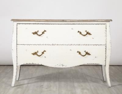 Italian Painted Two Drawer Rococo Commode