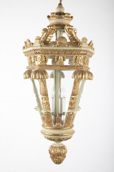Italian Painted and Gilded Five Sided Lantern