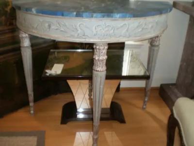 Italian Painted and Silver Gilt Console Table