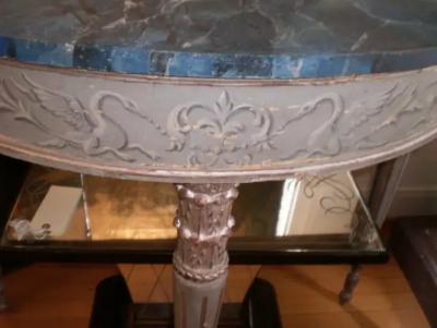 Italian Painted and Silver Gilt Console Table