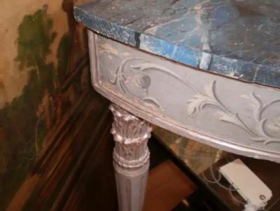 Italian Painted and Silver Gilt Console Table