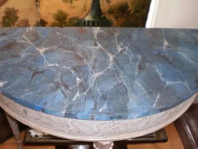 Italian Painted and Silver Gilt Console Table