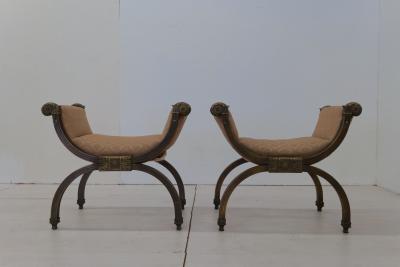 Italian Pair of 2 Baroque Armchairs 1600s