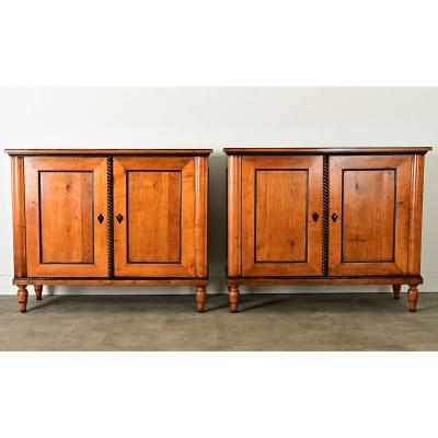 Italian Pair of Fruitwood Buffets