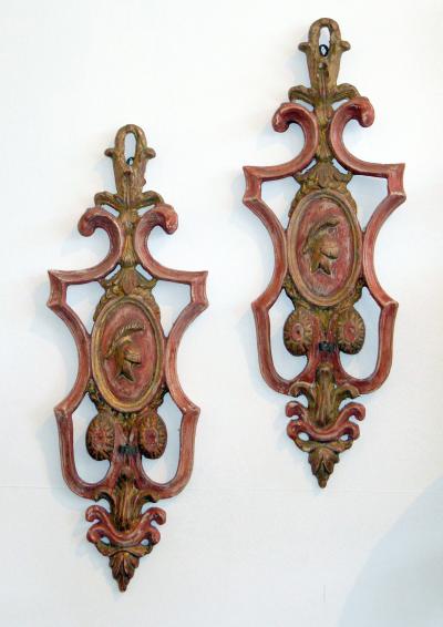Italian Pair of Painted and Giltwood sconces