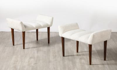 Italian Pair of Walnut Benches circa 1950