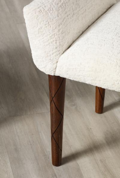 Italian Pair of Walnut Benches circa 1950