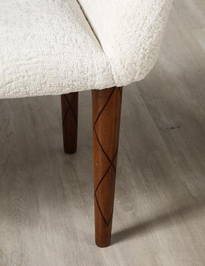 Italian Pair of Walnut Benches circa 1950