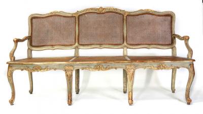 Italian Parcel Gilt and Painted Canape or Sofa 18th Century