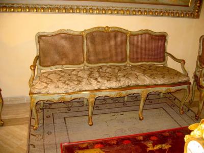 Italian Parcel Gilt and Painted Canape or Sofa 18th Century