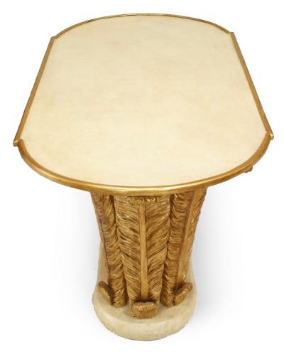 Italian Parchment and Gilt Feather Coffee Table
