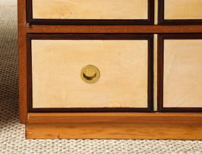 Italian Parchment and Wood Pair of Night Stands circa 1940