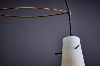 Italian Pendant Light with two glass shades Italy 1950s