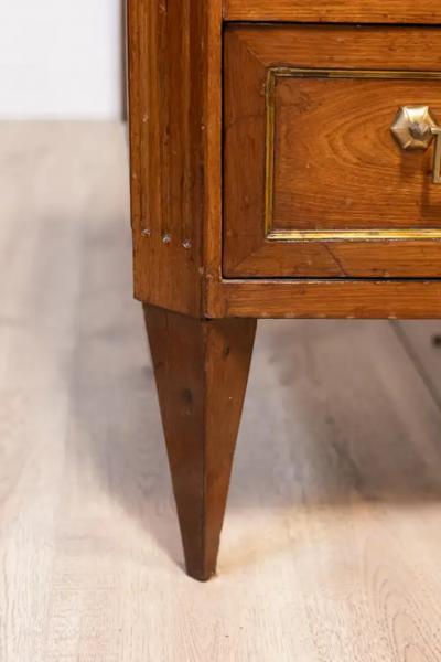 Italian Piemontese 1890s Three Drawer Walnut Commode with Dark Green Marble Top
