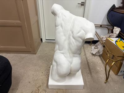Italian Plaster Male Torso Sculpture Of A Classical Athlete