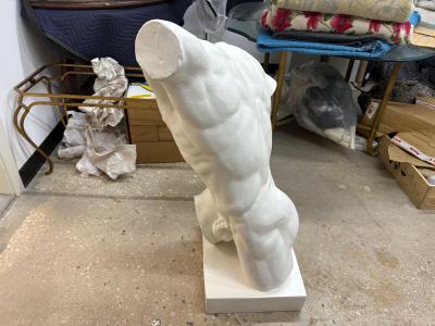 Italian Plaster Male Torso Sculpture Of A Classical Athlete