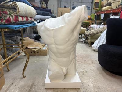 Italian Plaster Male Torso Sculpture Of A Classical Athlete
