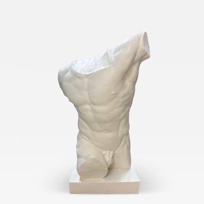 Italian Plaster Male Torso Sculpture Of A Classical Athlete