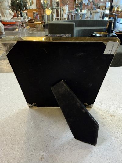 Italian Polished Brass Geometric Picture Frame 1970s