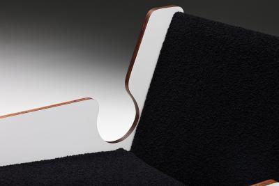 Italian Post Modern Black White One Seater Sofa 1970s