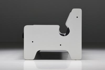 Italian Post Modern Black White Two Seater Sofa 1970s