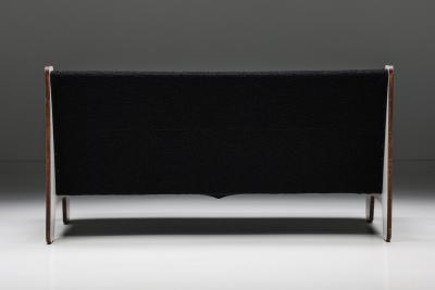 Italian Post Modern Black White Two Seater Sofa 1970s