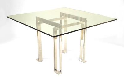 Italian Post War Design Metal and Glass Table