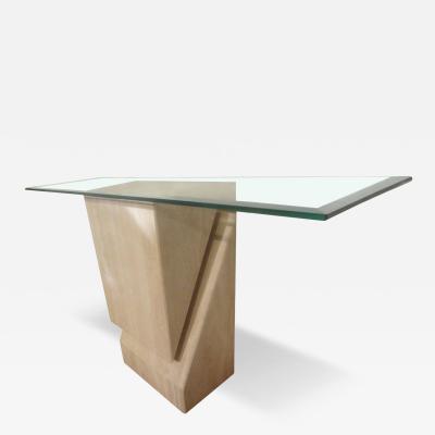 Italian Postmodern Travertine Console Attributed To Angelo Mangiarotti