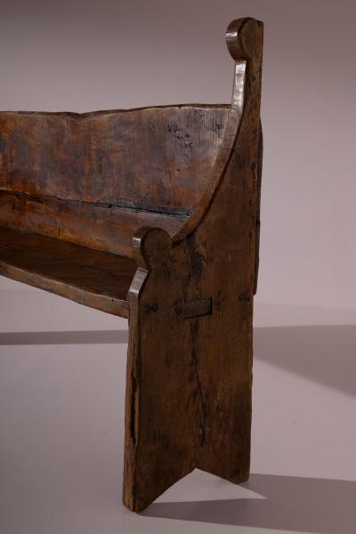 Italian Primitive Plank End Bench in Elm 17th Century
