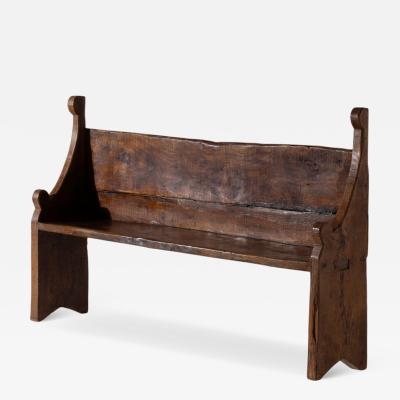 Italian Primitive Plank End Bench in Elm 17th Century