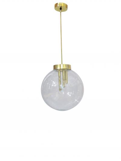 Italian Pulegoso Glass Brass Chandeliers Six Available