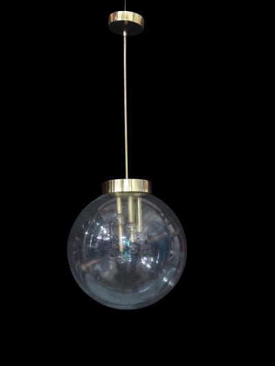 Italian Pulegoso Glass Brass Chandeliers Six Available