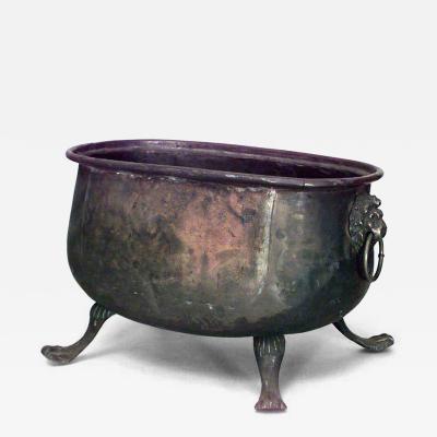 Italian Renaissance Brass Footed Pot