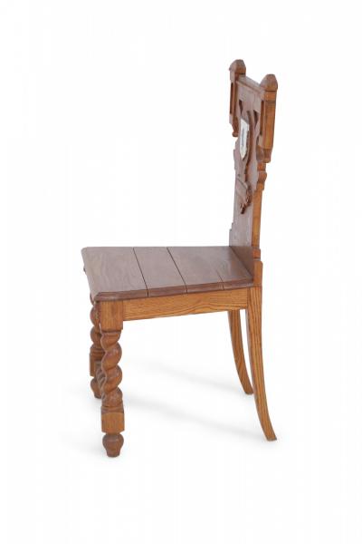 Italian Renaissance Carved Wooden Turn Legged Side Chair