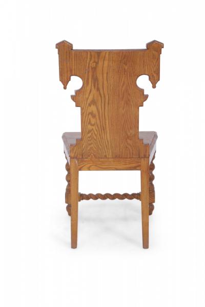 Italian Renaissance Carved Wooden Turn Legged Side Chair