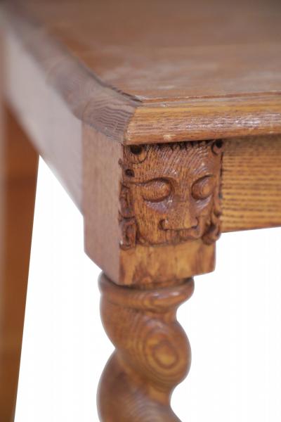Italian Renaissance Carved Wooden Turn Legged Side Chair