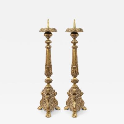 Italian Renaissance Gilt Altar Candlesticks