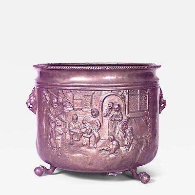 Italian Renaissance Hammered Brass Pot