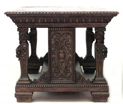 Italian Renaissance Oak Library Table Desk