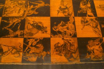 Italian Renaissance Revival Penwork Game Table