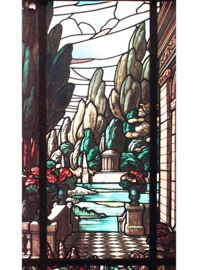 Italian Renaissance Revival Stained Glass Window