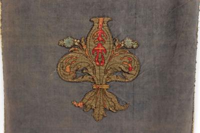 Italian Renaissance Style Blue Velvet Banner