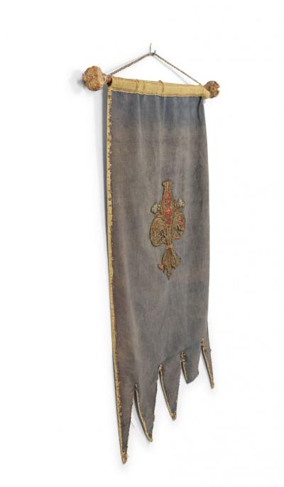 Italian Renaissance Style Blue Velvet Banner