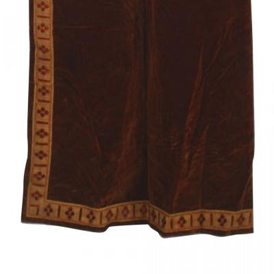 Italian Renaissance Style Brown Velvet Metallic Thread Drape