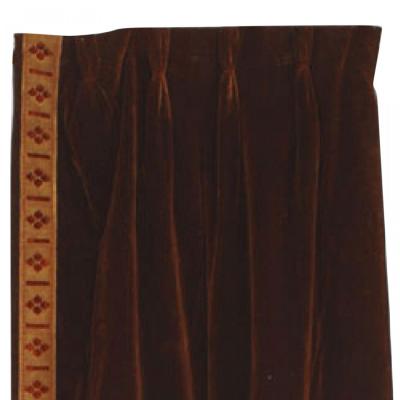 Italian Renaissance Style Brown Velvet Metallic Thread Drape