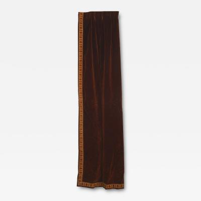 Italian Renaissance Style Brown Velvet Metallic Thread Drape