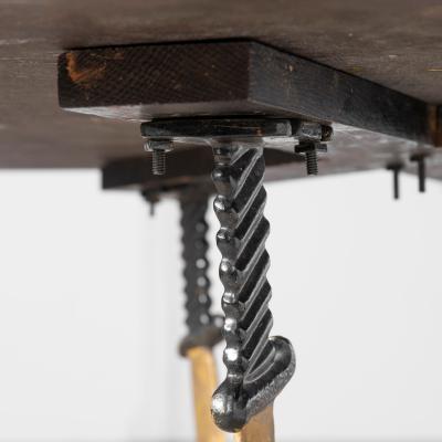 Italian Renaissance Style Cast Iron Table with Arabian Sword Base Granite Top