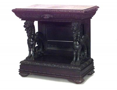 Italian Renaissance Style Oak Griffin Console Table